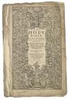 BIBLE IN ENGLISH.  The Holy Bible, containing the Old Testament, and the New.  1617.  Lacks one prelim and last leaf of Revelation.